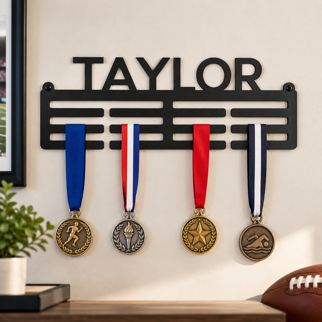 Personalized Name Medal Hanger