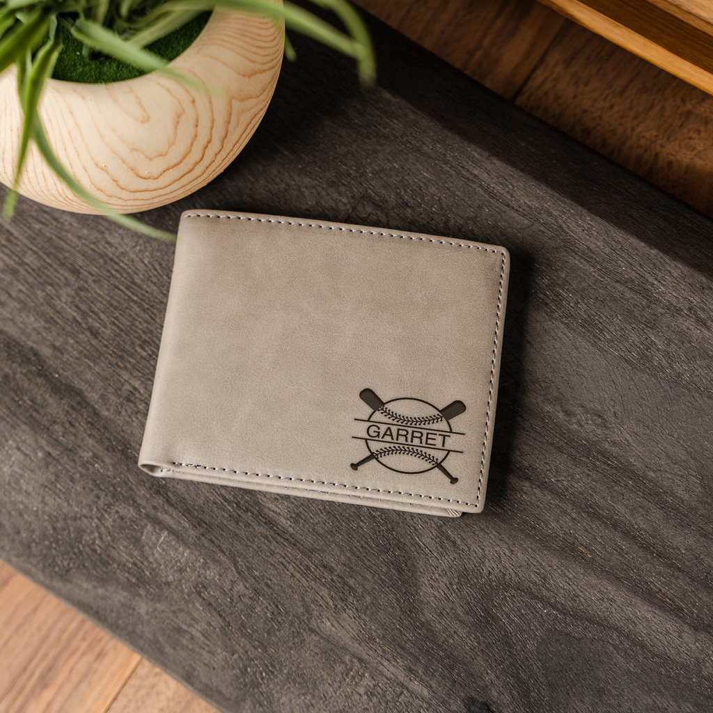 Baseball Monogram Classic Leather Bifold Wallet