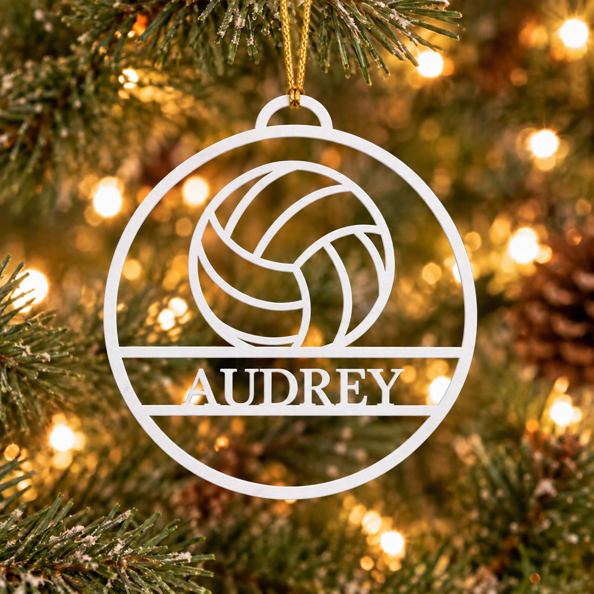 Personalized Volleyball Christmas Metal Ornament