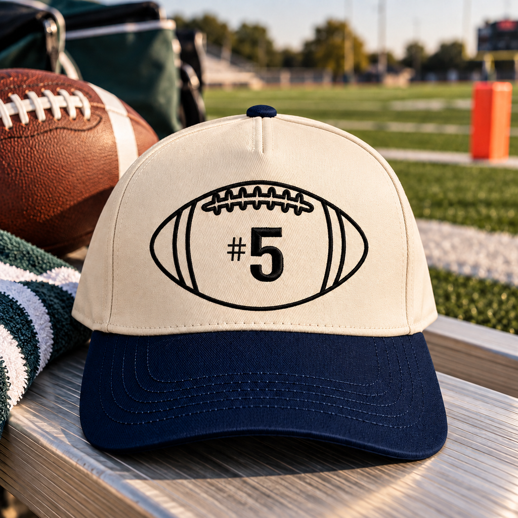 Custom Number Embroidered Football Trucker Hat