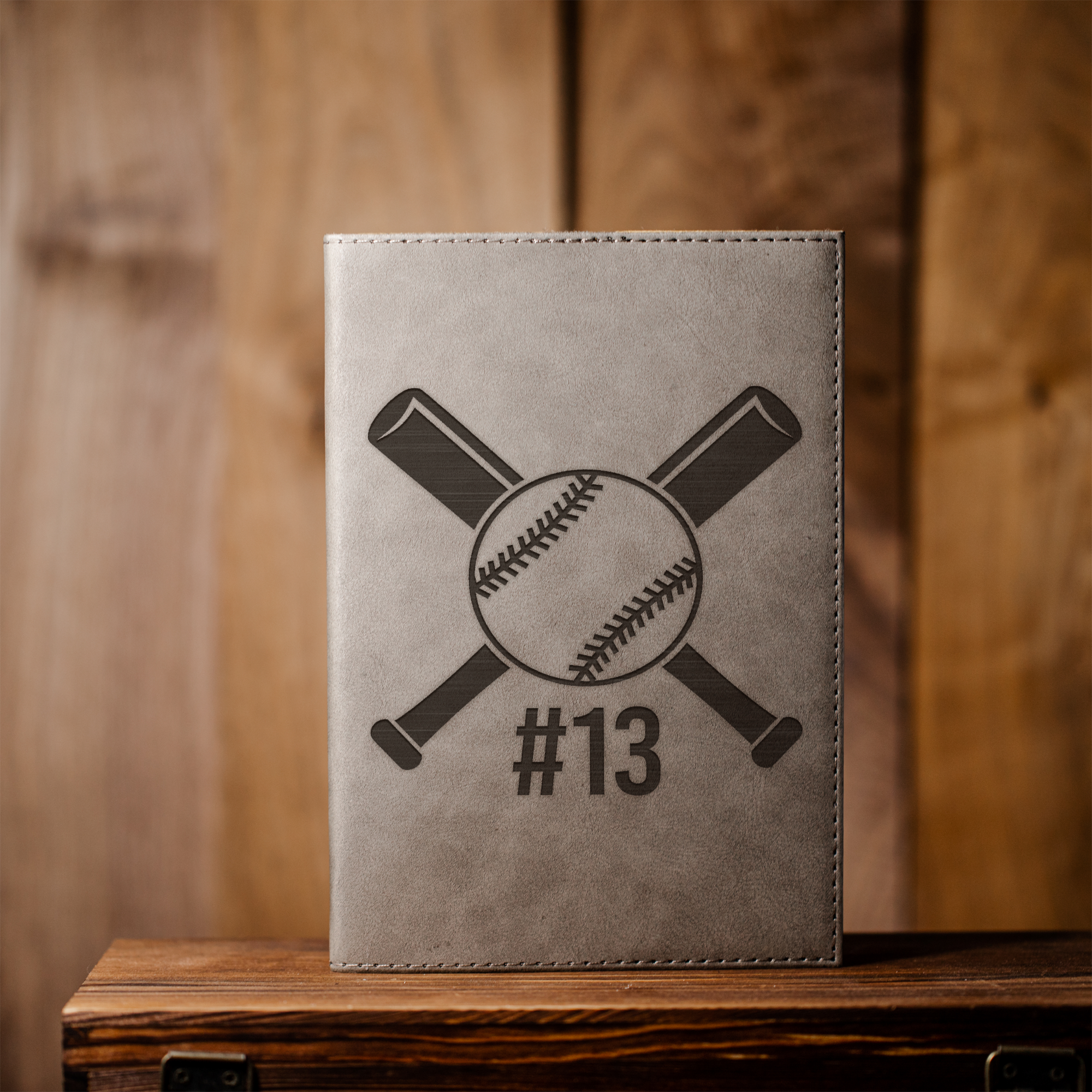 Personalized Leather Journal with Baseball Design, Custom Engraved Notebook, Perfect Gift for Baseball Lovers
