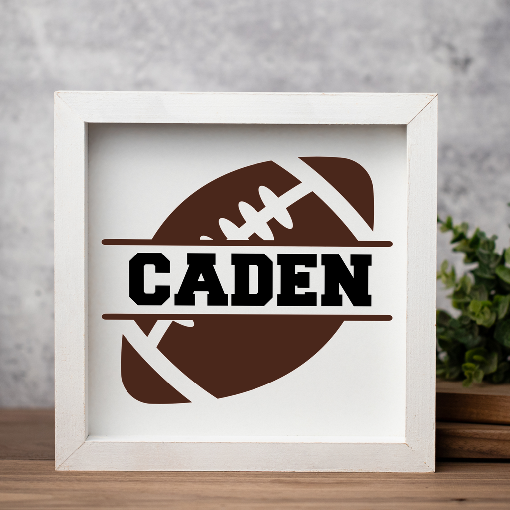 Personalized Football Sign, Custom Name Football Wall Decor, Boys Sports Room Sign, Football Player Gift, Custom Kids Bedroom Decor