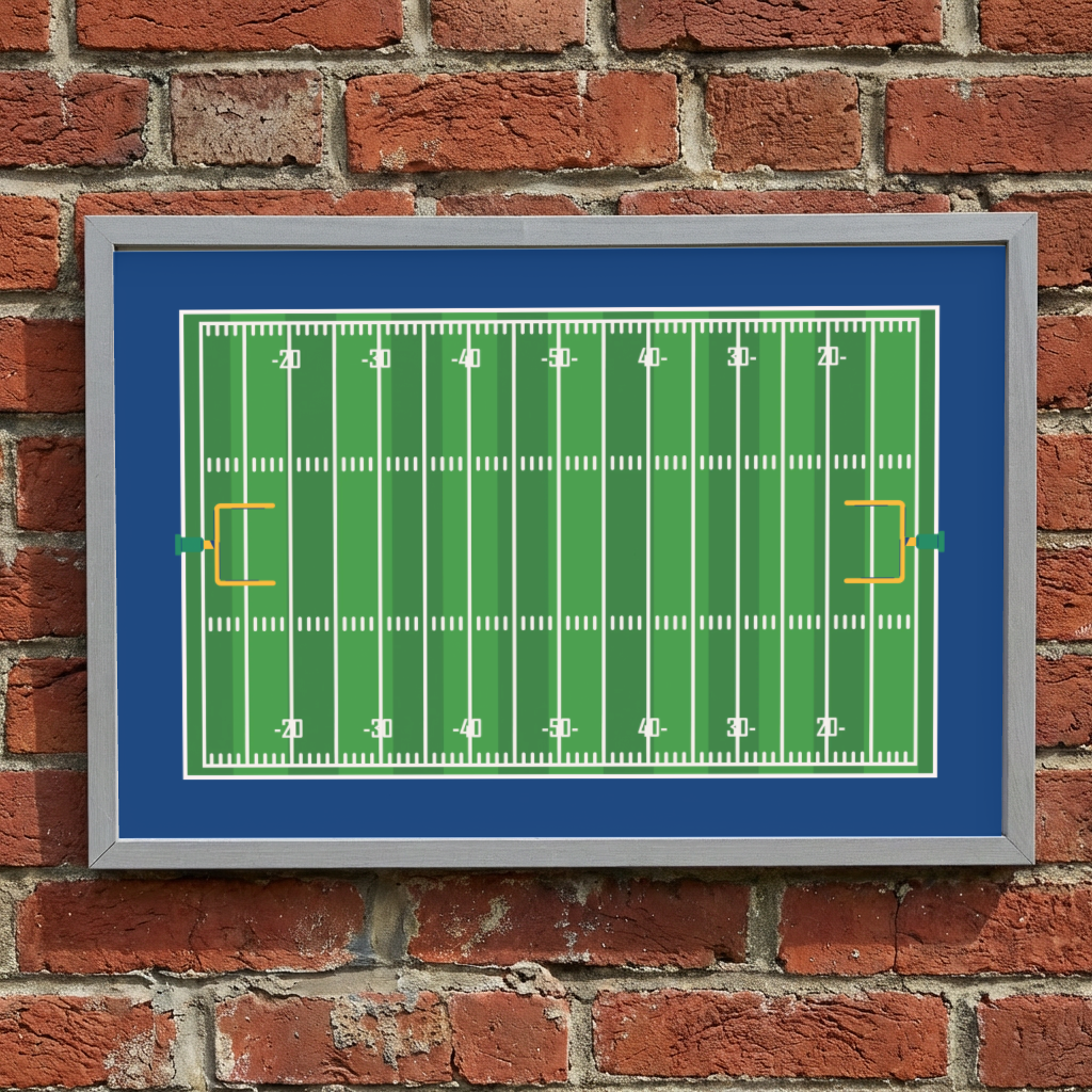 Football Field Wall Art, Football Sign, Boys Room Decor, Sports Bedroom Wall Decor, Football Lover Gift, Game Room Decor