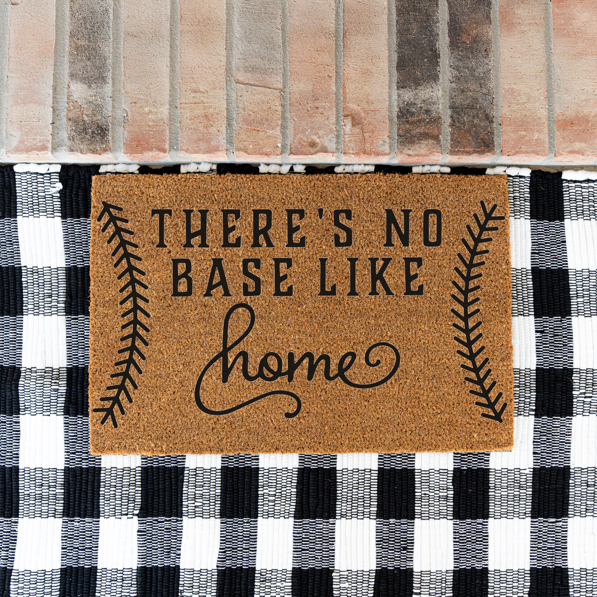 There's No Base Like Home Doormat