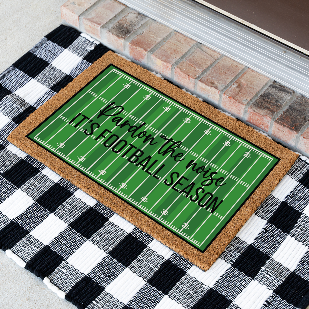 Pardon the Noise Football Season Doormat