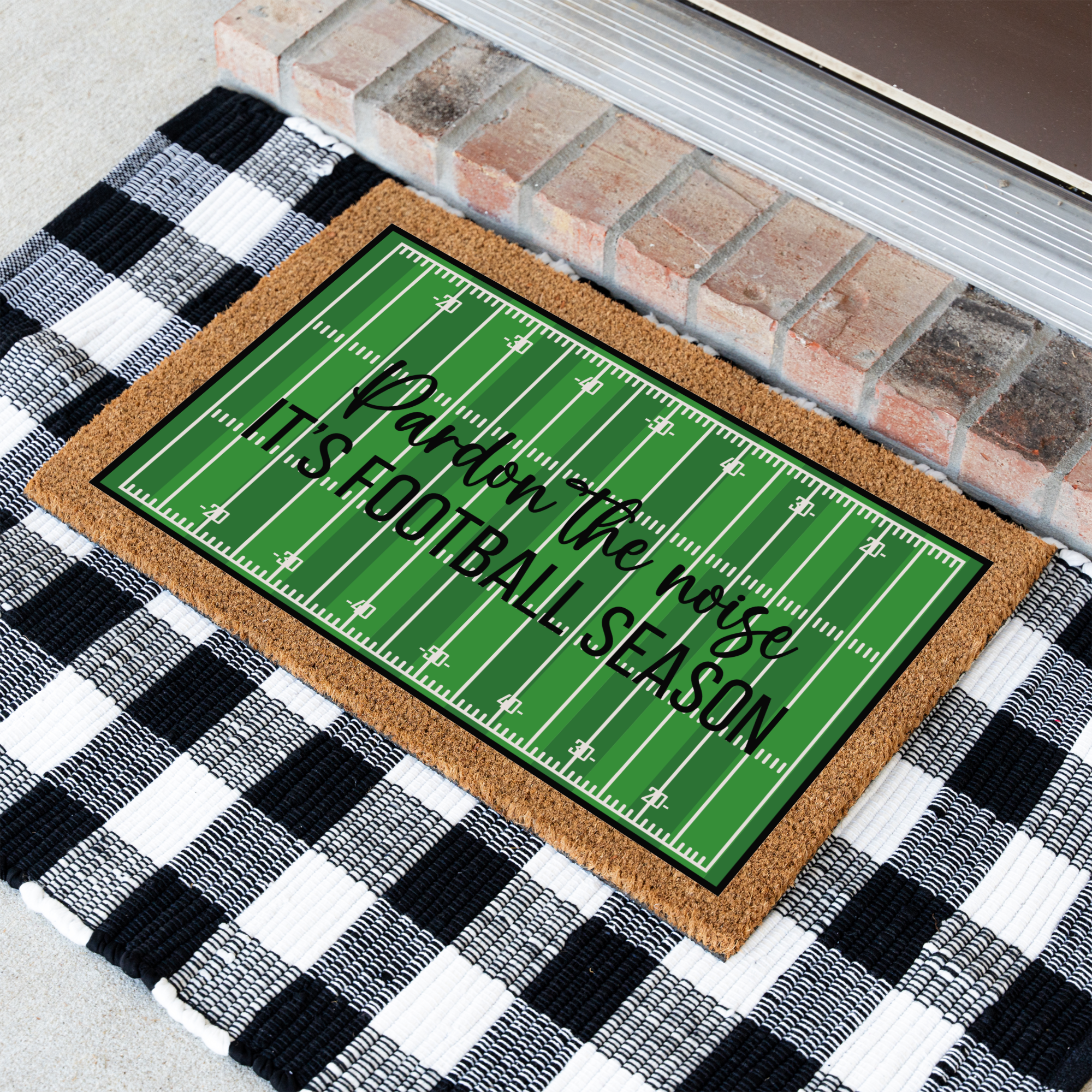 Pardon the Noise Football Season Doormat