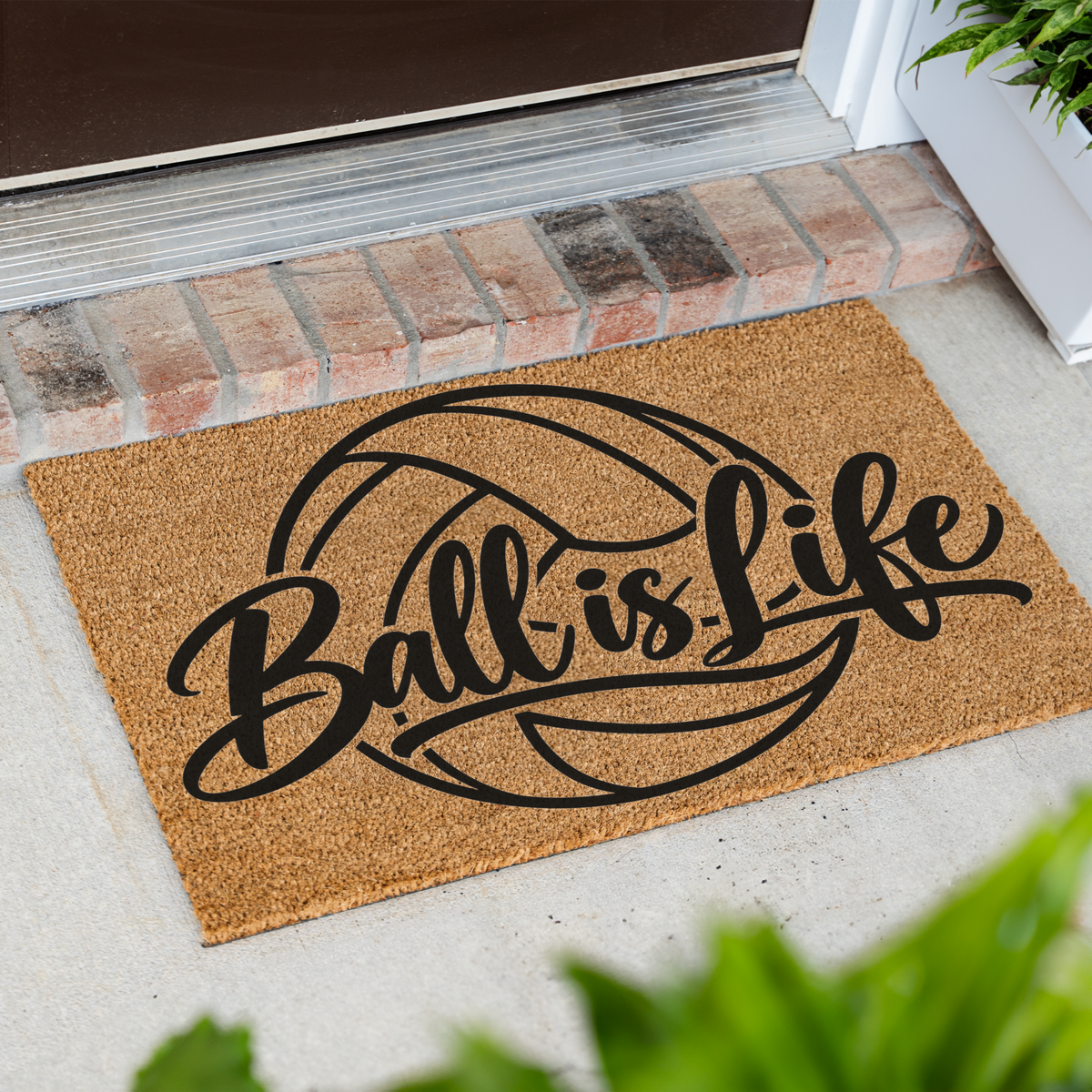 Volleyball Ball Is Life Doormat, Volleyball Welcome Mat, Sports Front Porch Decor, Volleyball Player Gift, Volleyball Mom Gift, Game Day Doo