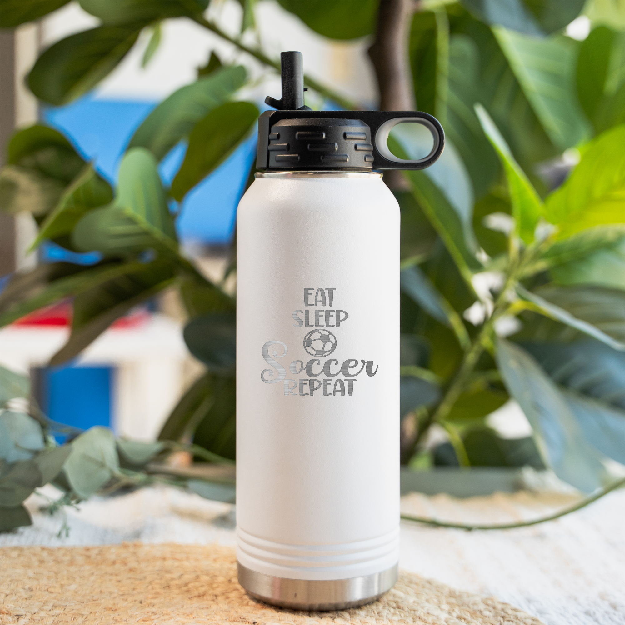 32oz Eat Sleep Soccer Repeat Insulated Water Bottle