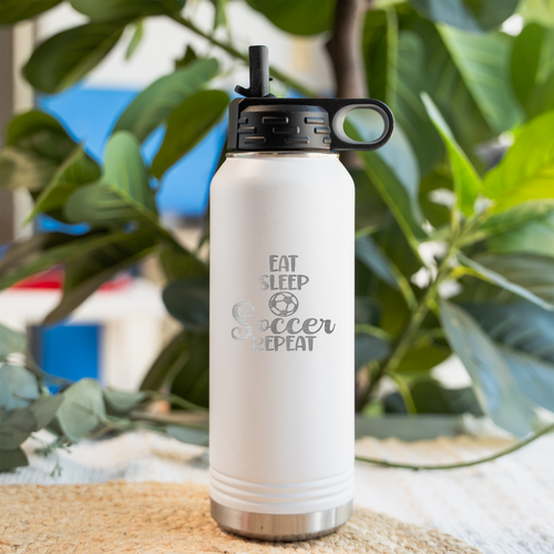 32oz Eat Sleep Soccer Repeat Insulated Water Bottle