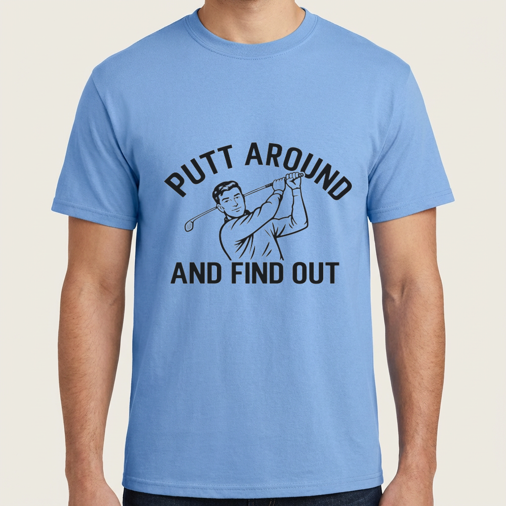 Funny Golf Shirt, Putt Around and Find Out T-Shirt, Golfer Gift for Men, Golf Humor Tee, Golf Dad Shirt, Golfing Gift, Golf Course Tee