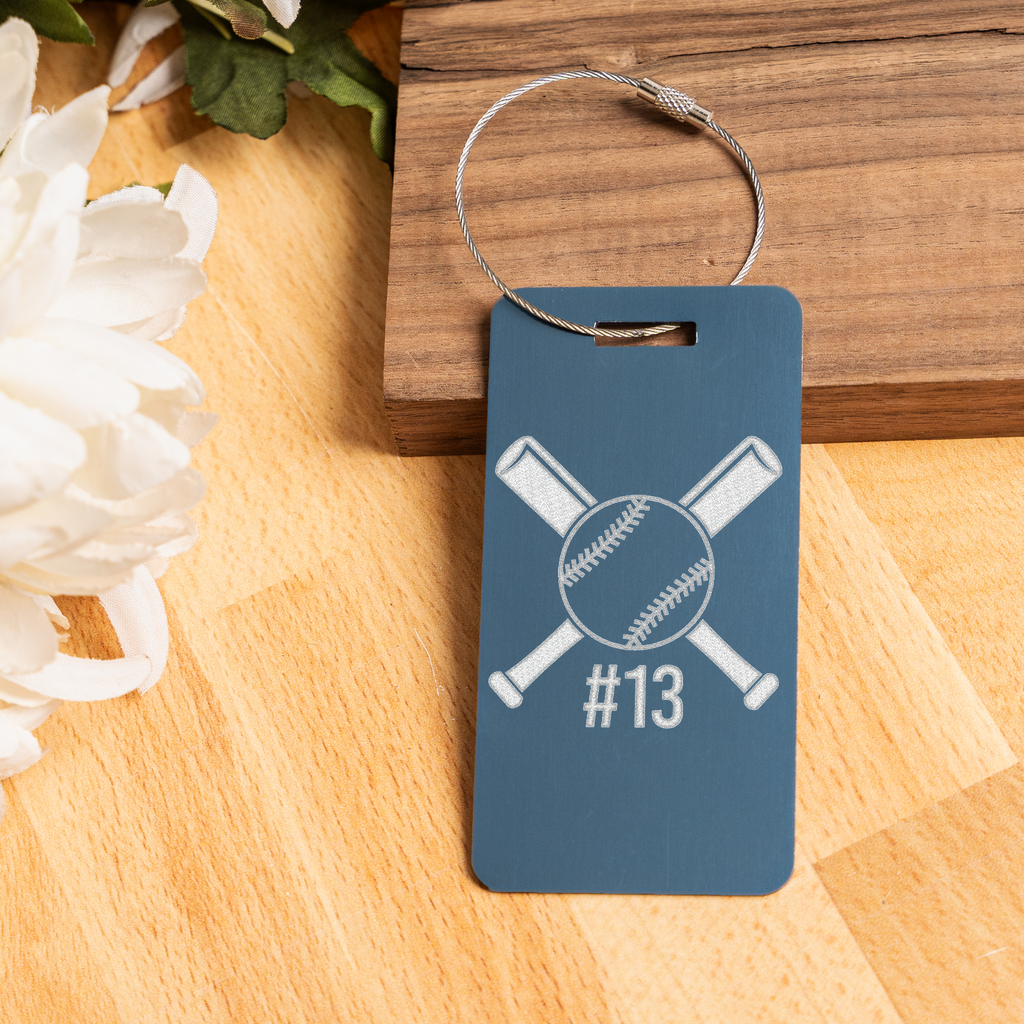 Personalized Baseball Luggage Tag | Custom Baseball Bag Tag | Baseball Player Travel Tag | Sports Team Gift | Custom Jersey Number Gift