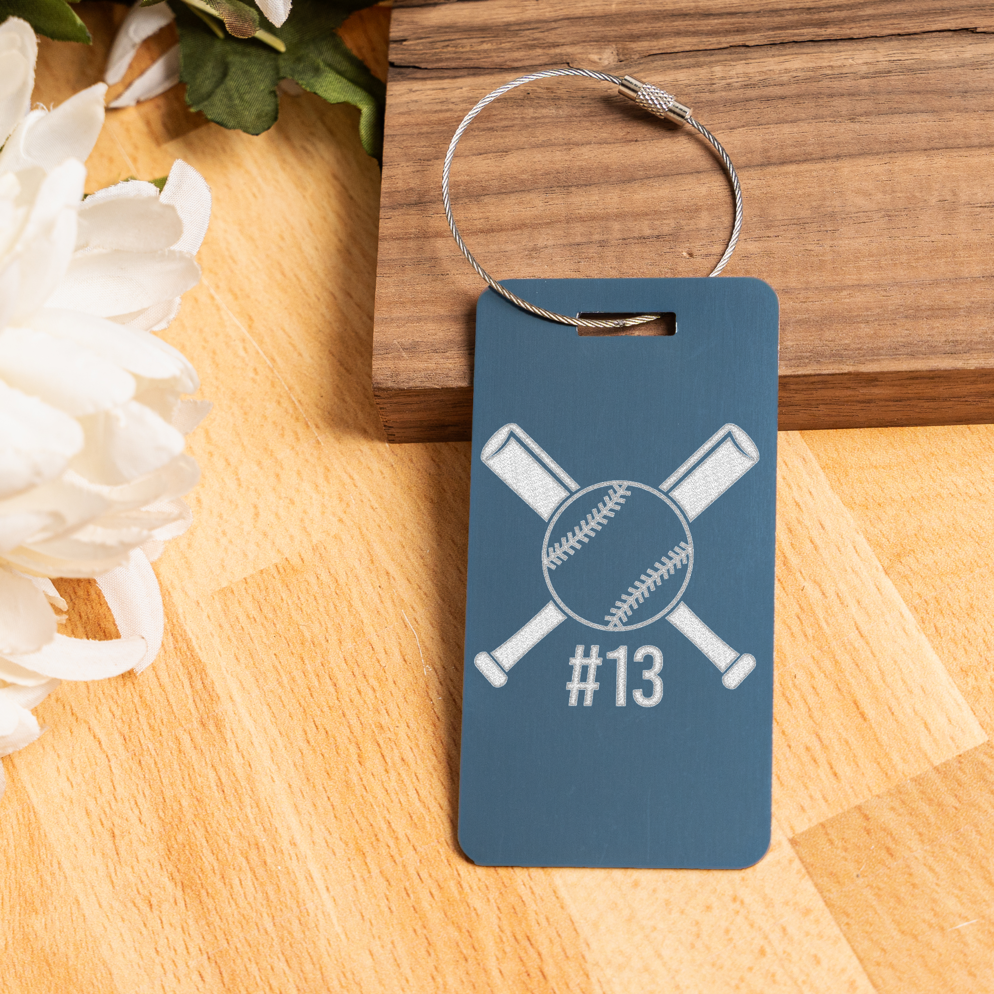 Personalized Baseball Luggage Tag | Custom Baseball Bag Tag | Baseball Player Travel Tag | Sports Team Gift | Custom Jersey Number Gift