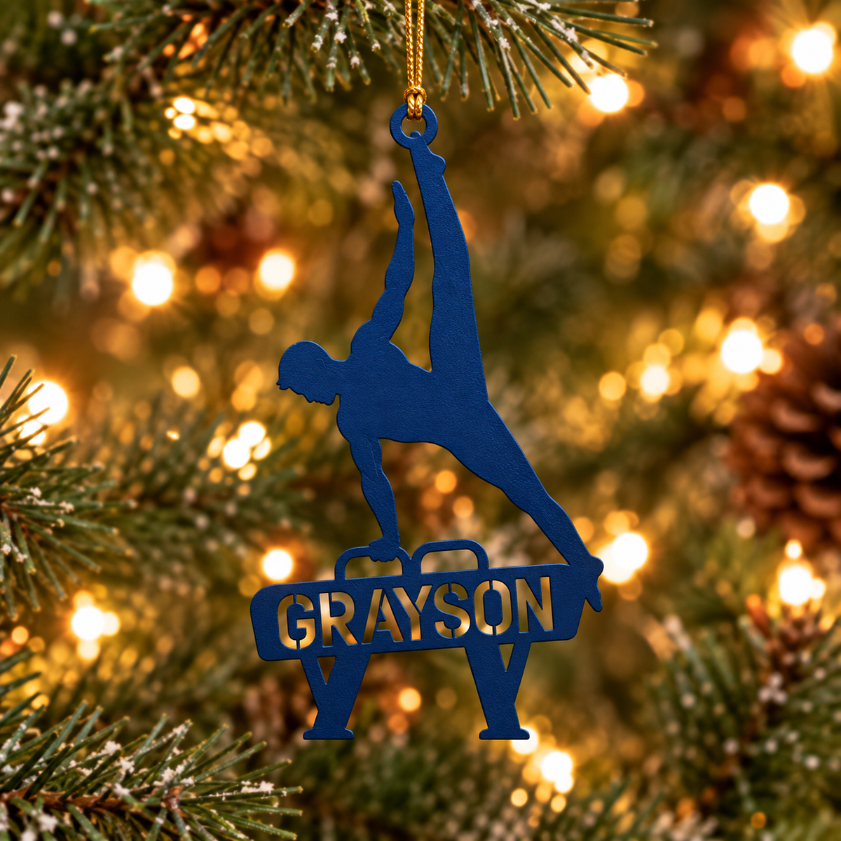 Mens Gymnastics Metal Ornament
