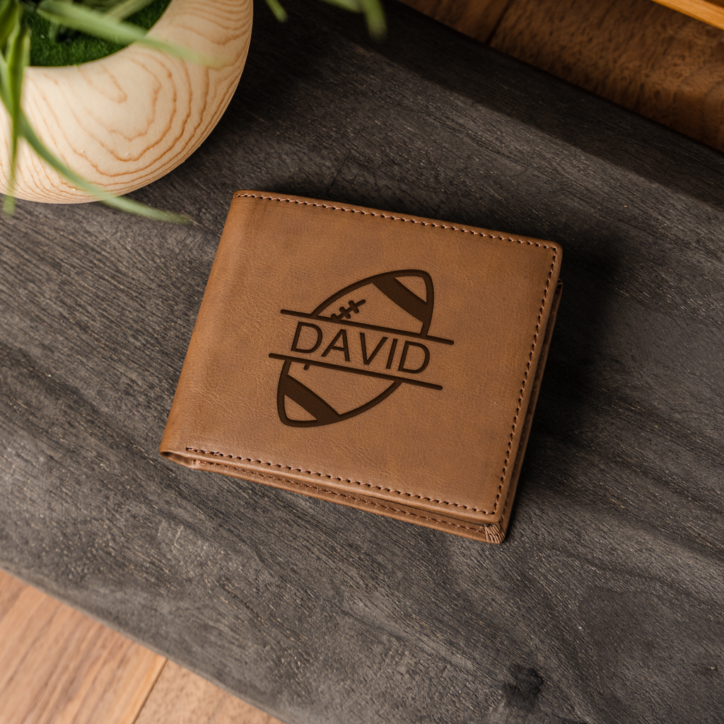 Football Monogram Premium Leather Bifold Wallet