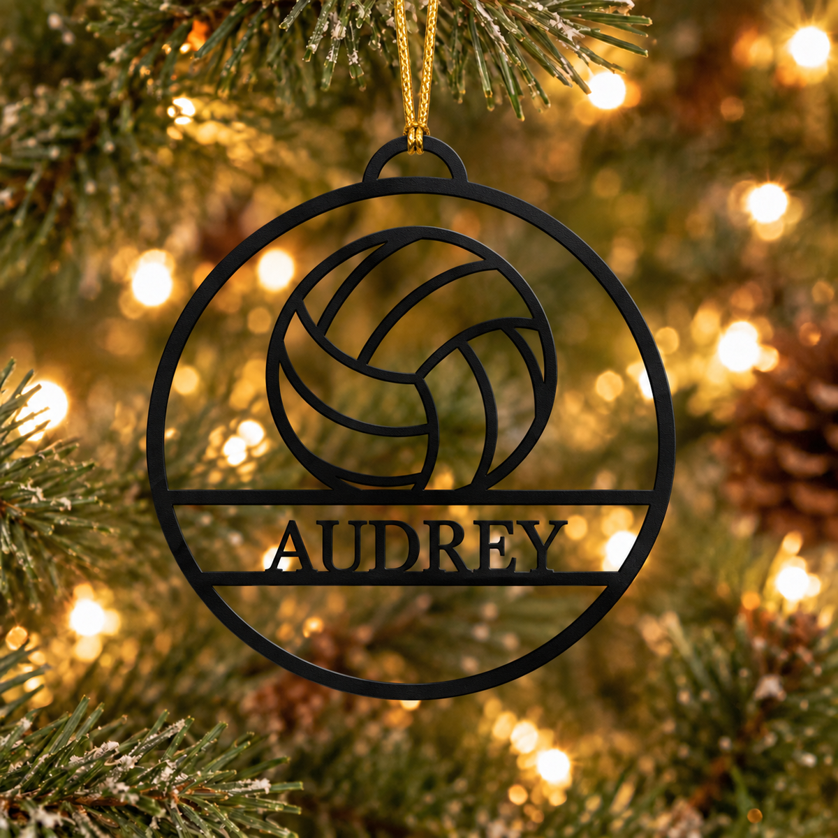 Personalized Volleyball Christmas Metal Ornament