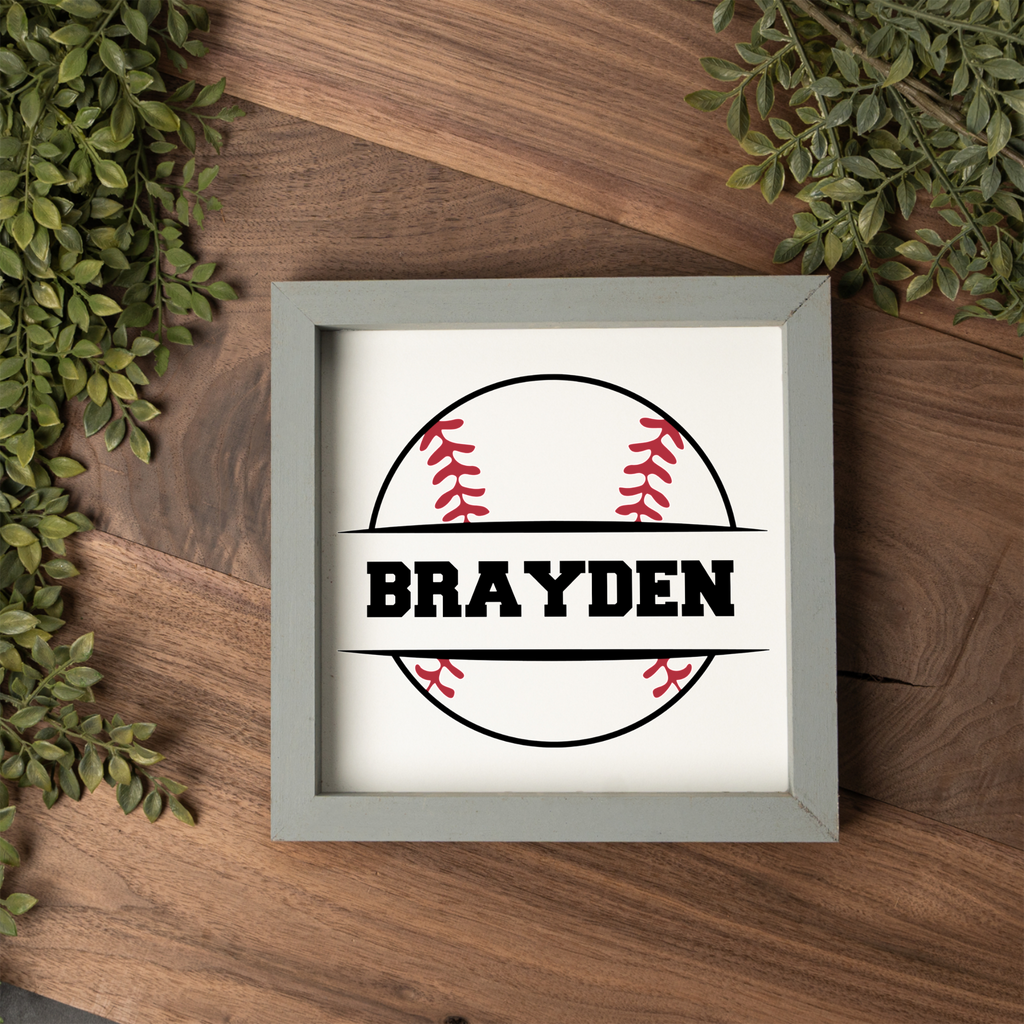 Personalized Baseball Sign, Custom Name Baseball Decor, Boys Sports Room Sign, Baseball Player Gift, Custom Kids Bedroom Wall Decor