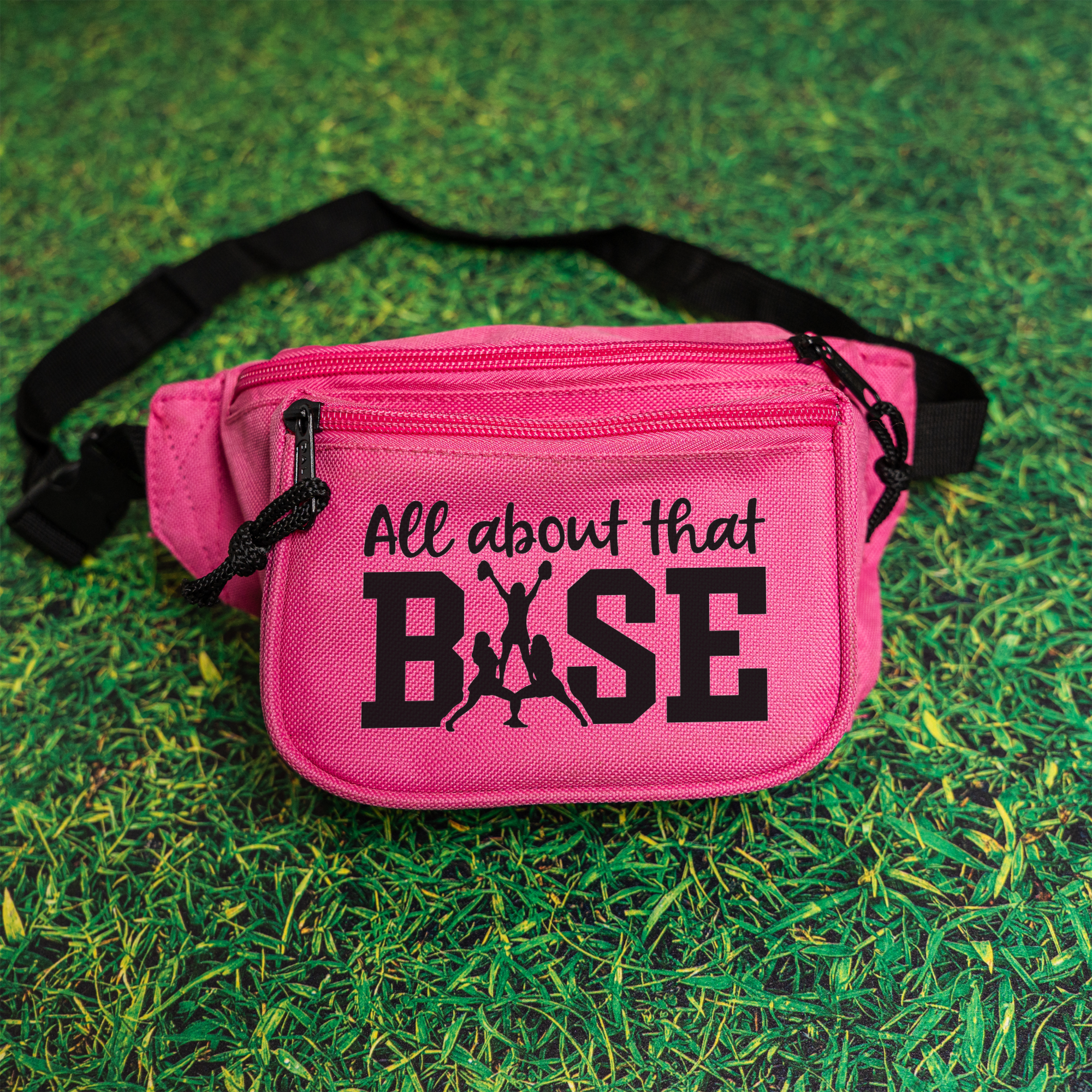 Its All About That Base Cheer Fanny Pack, Cheer Team Gifts Fanny Packs, Hands-Free Waist Bag, Adjustable Belt