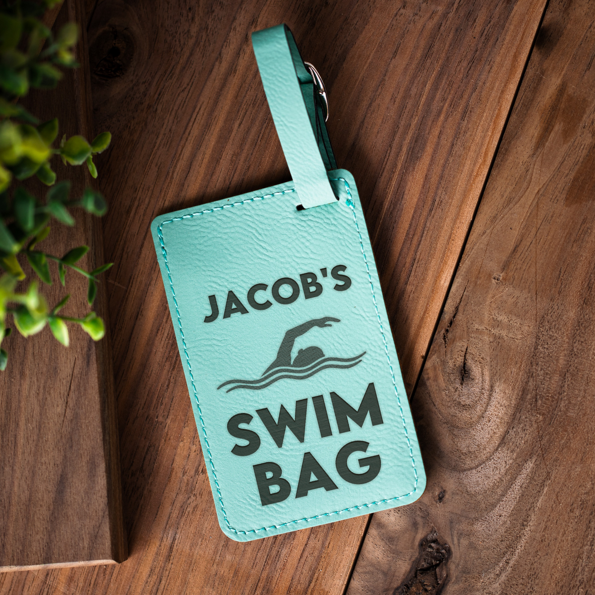 Personalized Swim Bag Tag, Custom Swimmer Name Luggage Tag, Swim Team Gift, Kids Swim Bag Tag, Swimming Gift