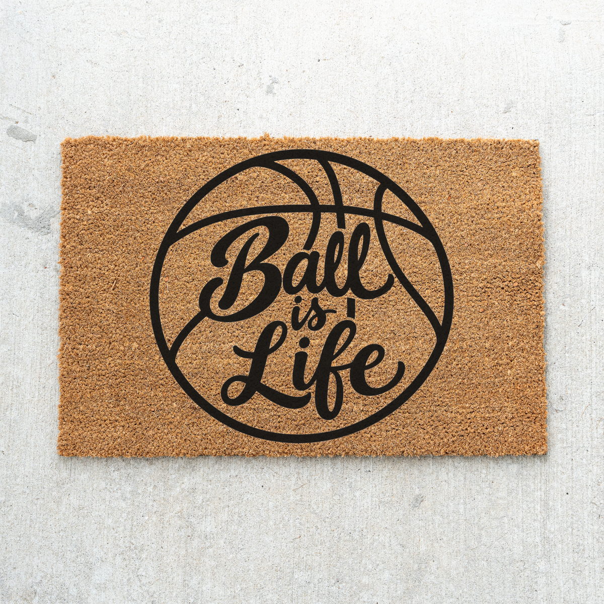 Basketball Ball Is Life Doormat, Basketball Welcome Mat, Sports Lover Gift, Basketball Player Decor, Game Day Porch Mat, Sports Family Door 