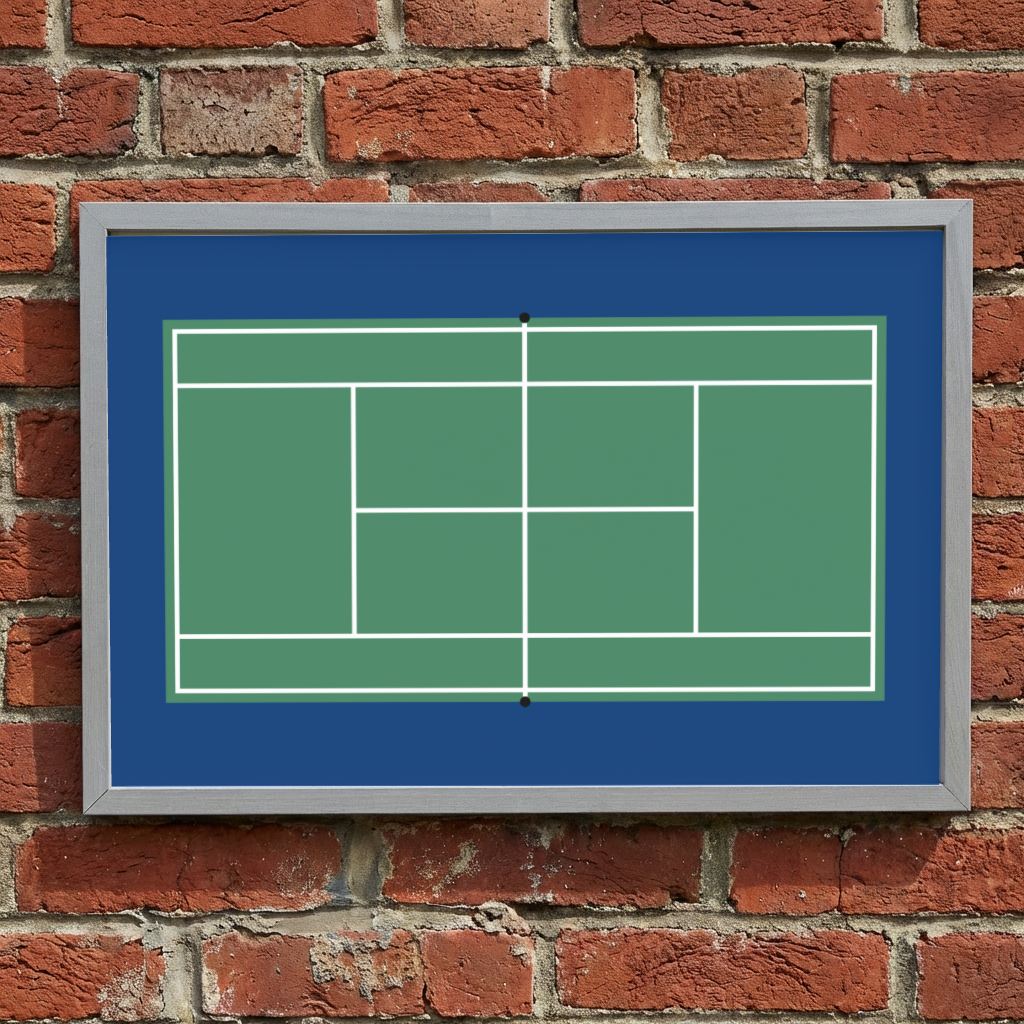 Tennis Court Wall Art, Framed Tennis Sign, Tennis Player Room Decor, Sports Wall Art, Tennis Gift, Boys or Girls Bedroom Decor