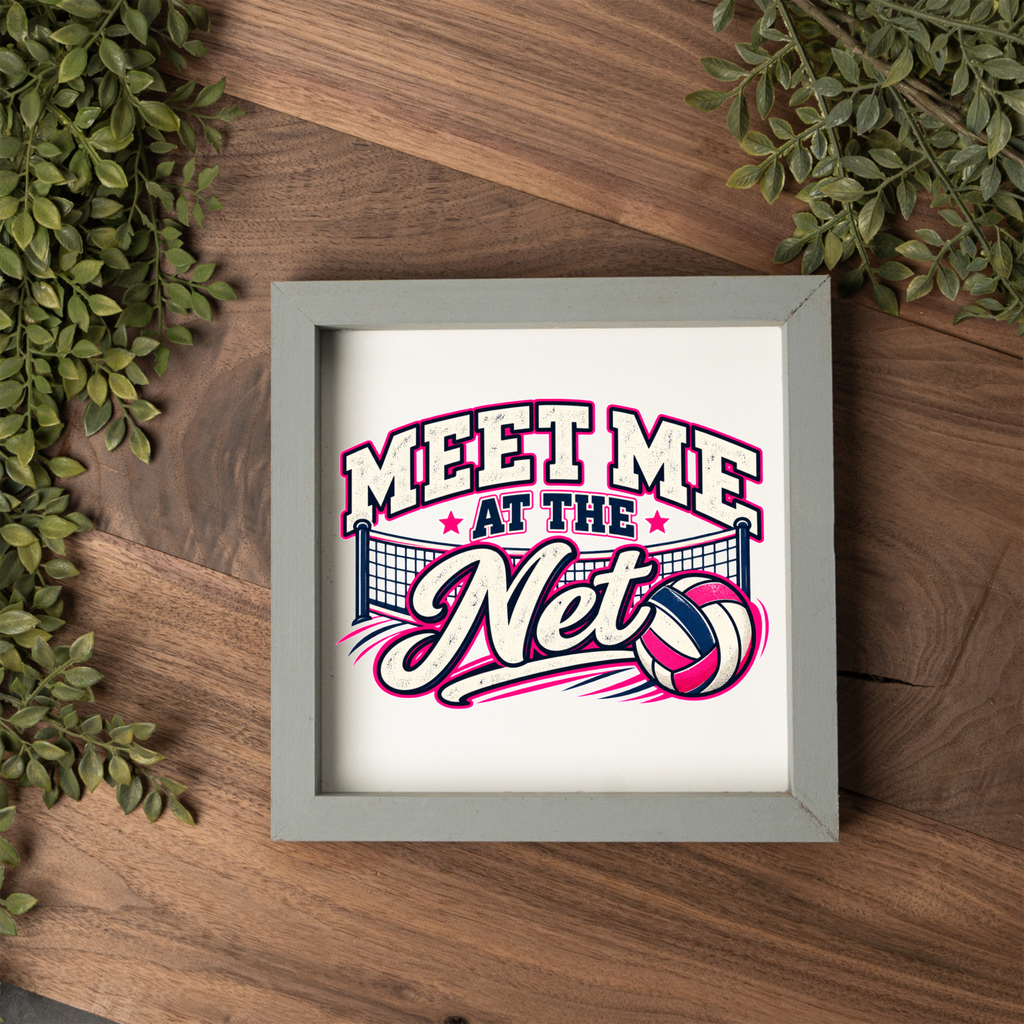 Meet Me at the Net Volleyball Sign, Volleyball Wall Art, Volleyball Player Gift, Girls Sports Room Decor, Volleyball Team Gift