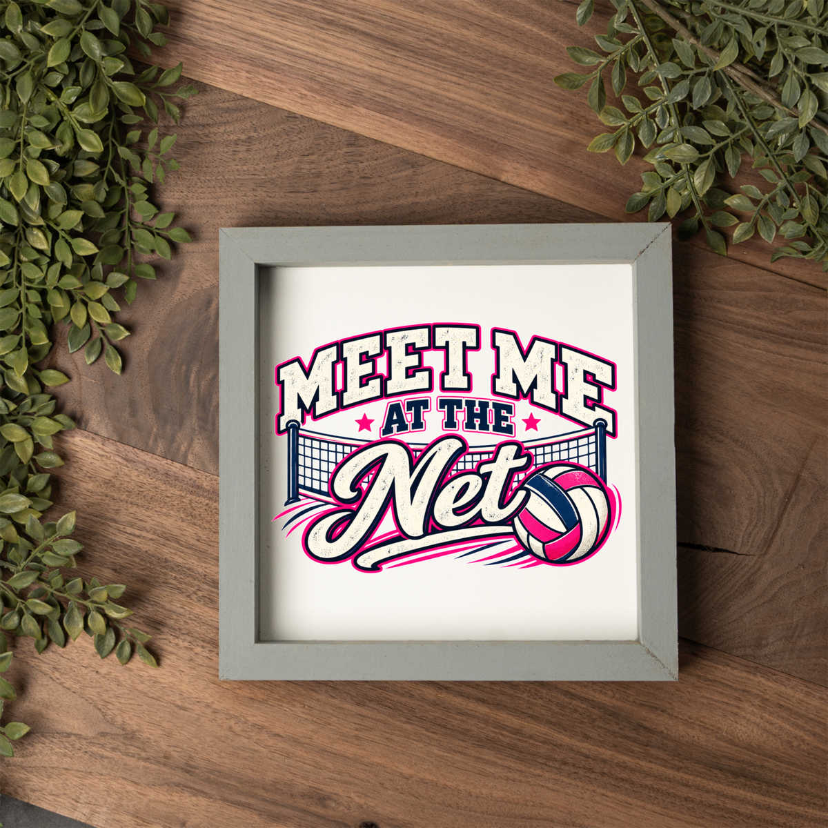 Meet Me at the Net Volleyball Sign, Volleyball Wall Art, Volleyball Player Gift, Girls Sports Room Decor, Volleyball Team Gift