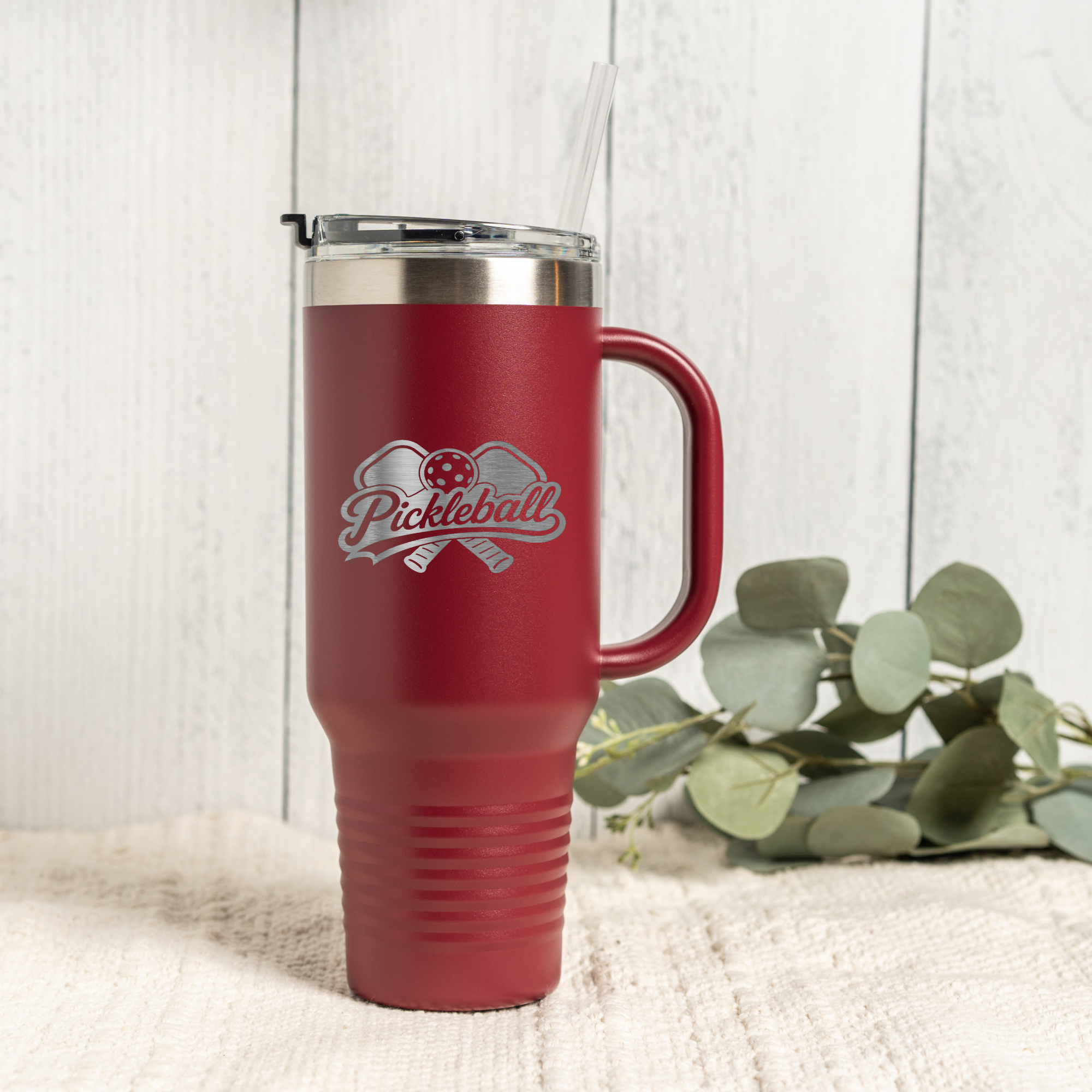Pickleball 40oz Insulated Travel Mug