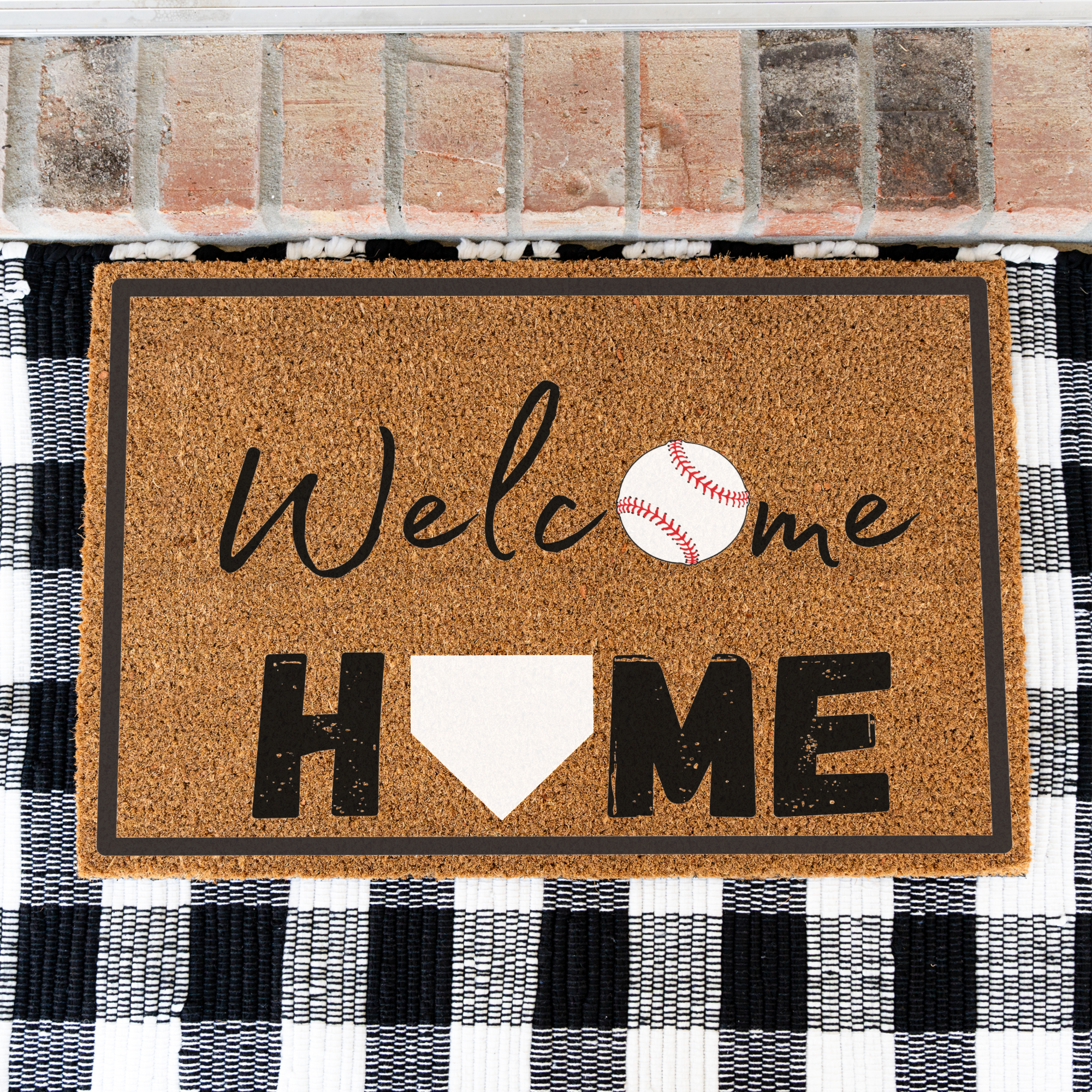 Welcome Home Baseball Doormat