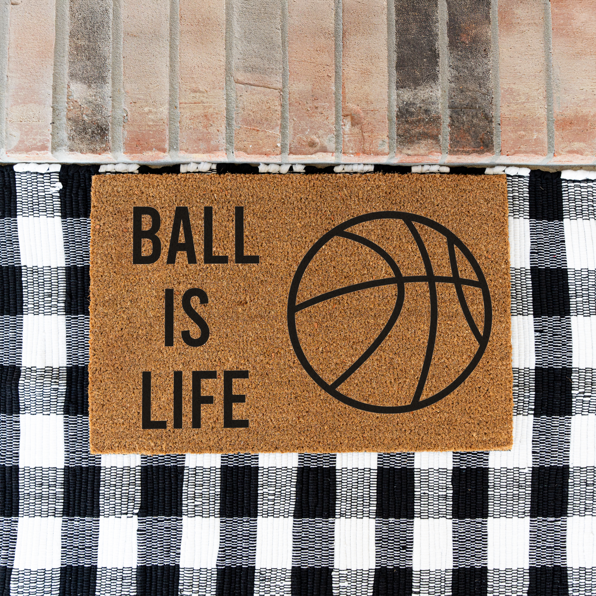Basketball Ball Is Life Doormat, Basketball Welcome Mat, Sports Front Porch Decor, Basketball Player Gift, Basketball Mom Gift, Game Day Door Mat