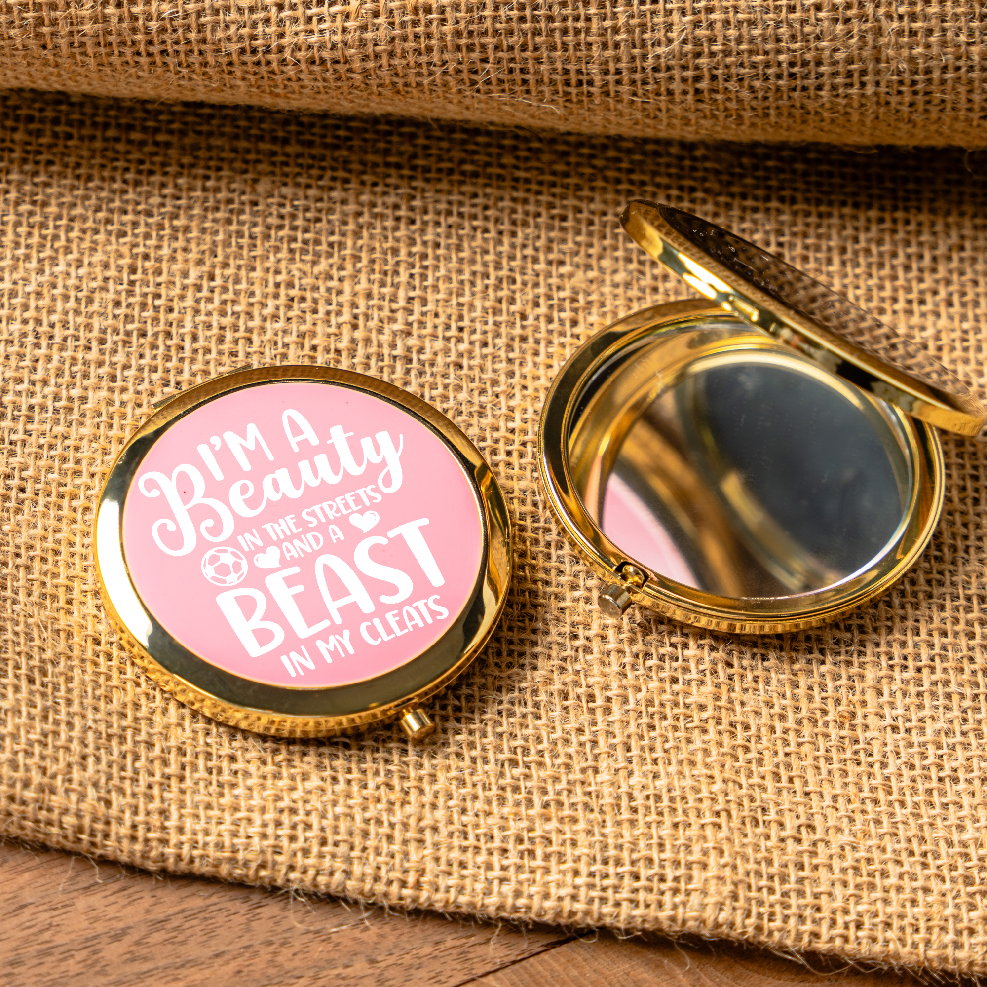 I'm a Beauty in the Streets, Beast in My Cleats Compact Mirror