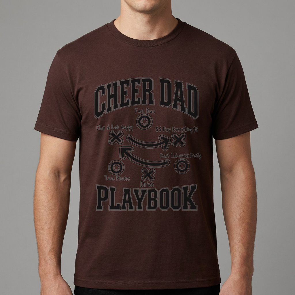 Cheer Dad Playbook Shirt, Funny Cheer Dad T-Shirt, Cheerleading Dad Gift, Cheer Competition Shirt, Proud Cheer Dad Tee