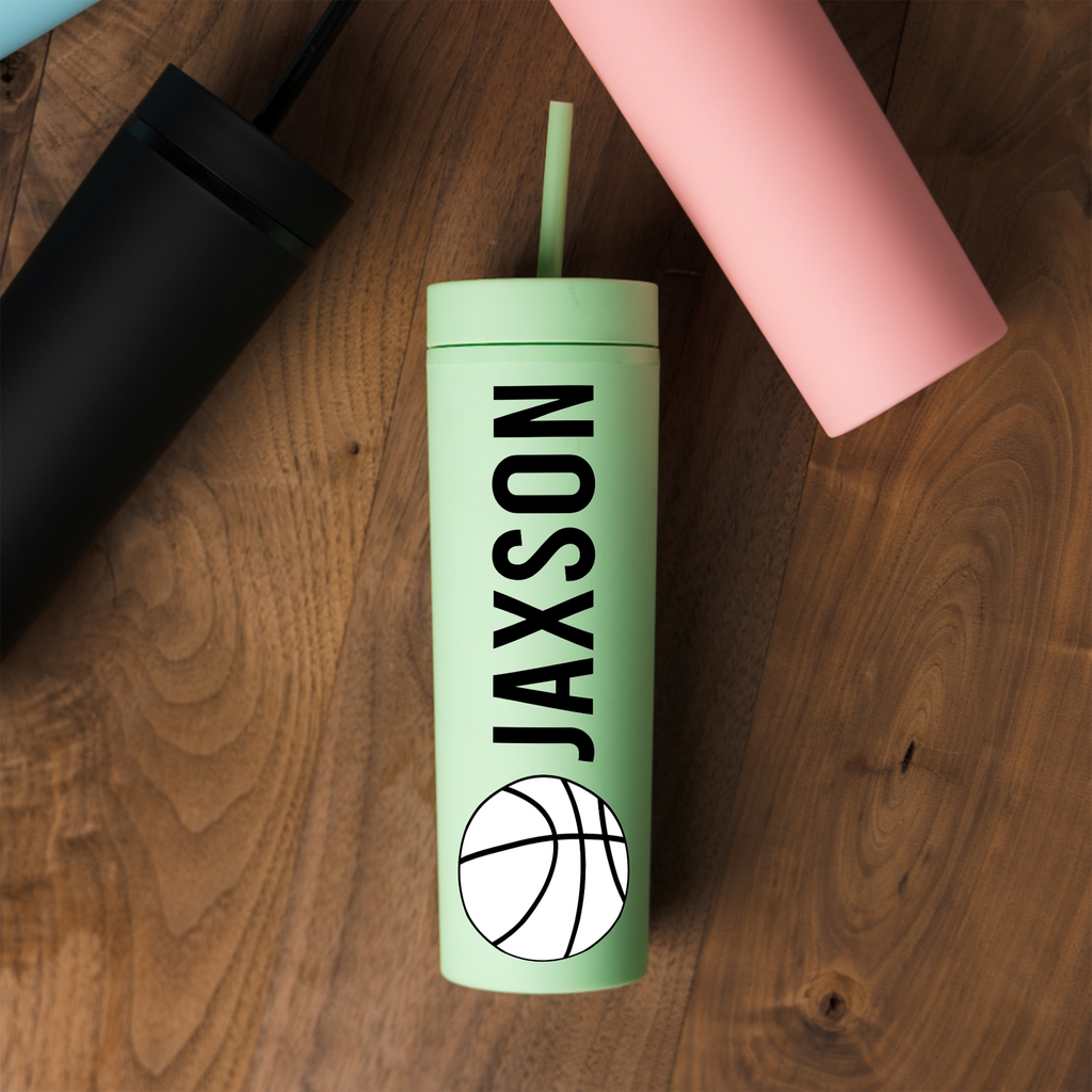 Personalized Basketball Tumbler, Custom Player Name Cup, Basketball Player Gift, Sports Water Bottle, Team Gift for Athlete