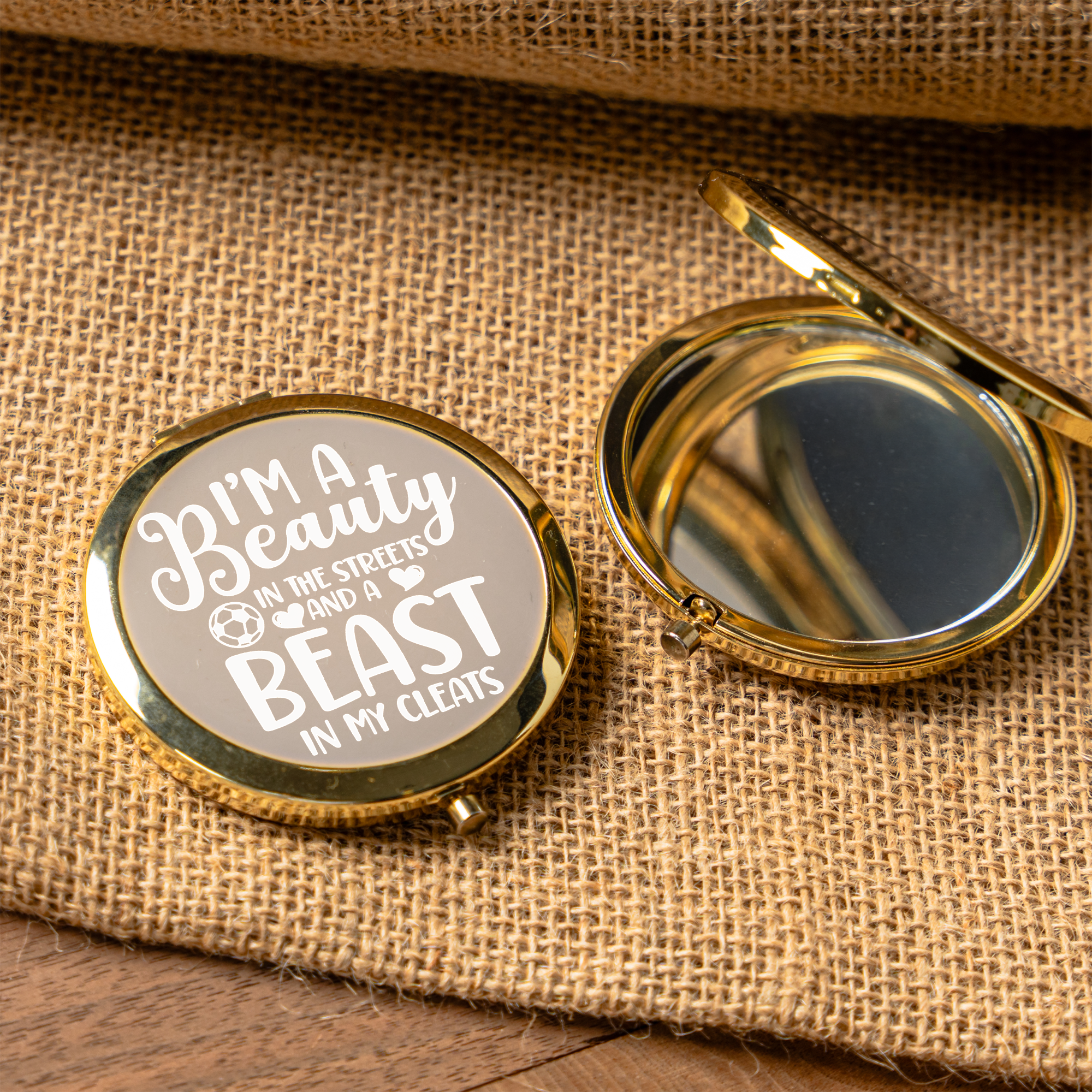 I'm a Beauty in the Streets, Beast in My Cleats Compact Mirror