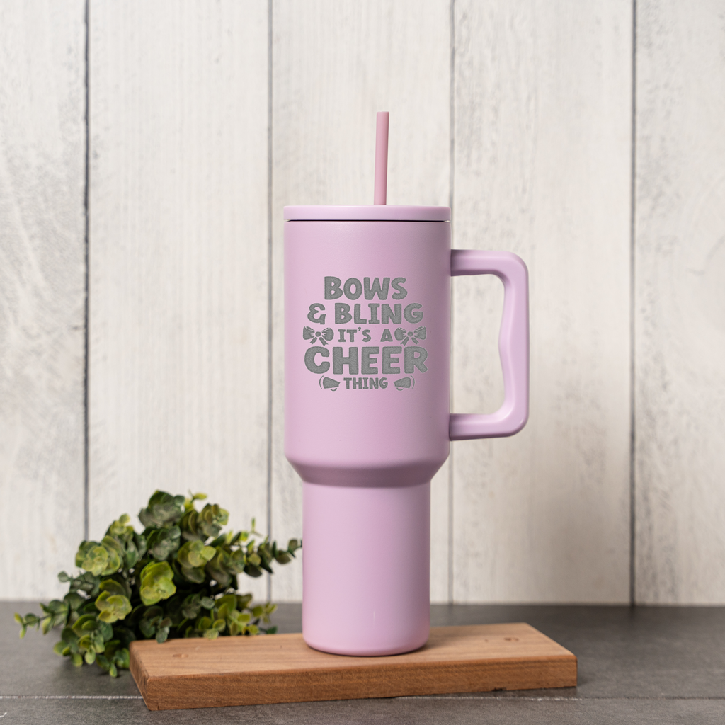 Bows & Bling It's a Cheer Thing 40oz Insulated Tumbler with Handle