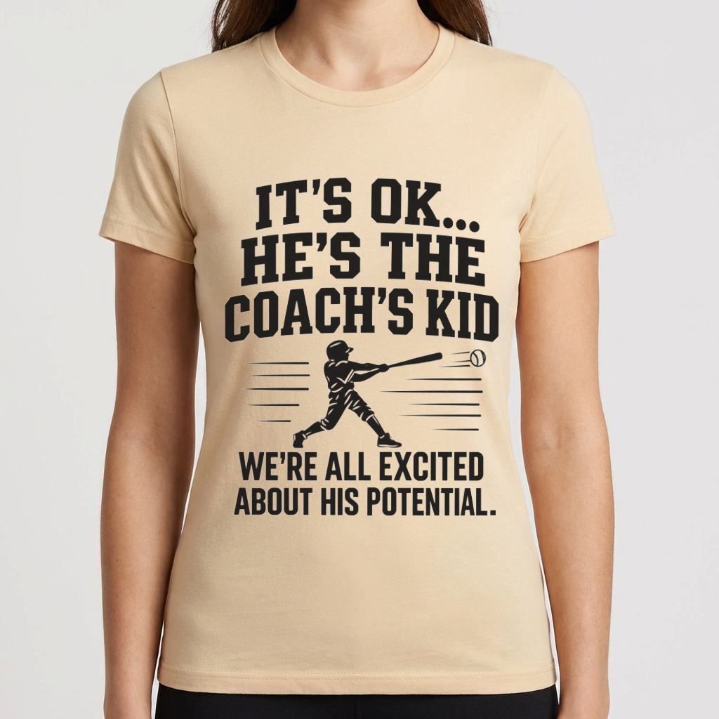 Coach's Kid Baseball Shirt, Funny Baseball Mom Tee, Baseball Coach Family Shirt, Youth Sports Humor Tee, Baseball Game Day Gift for Mom