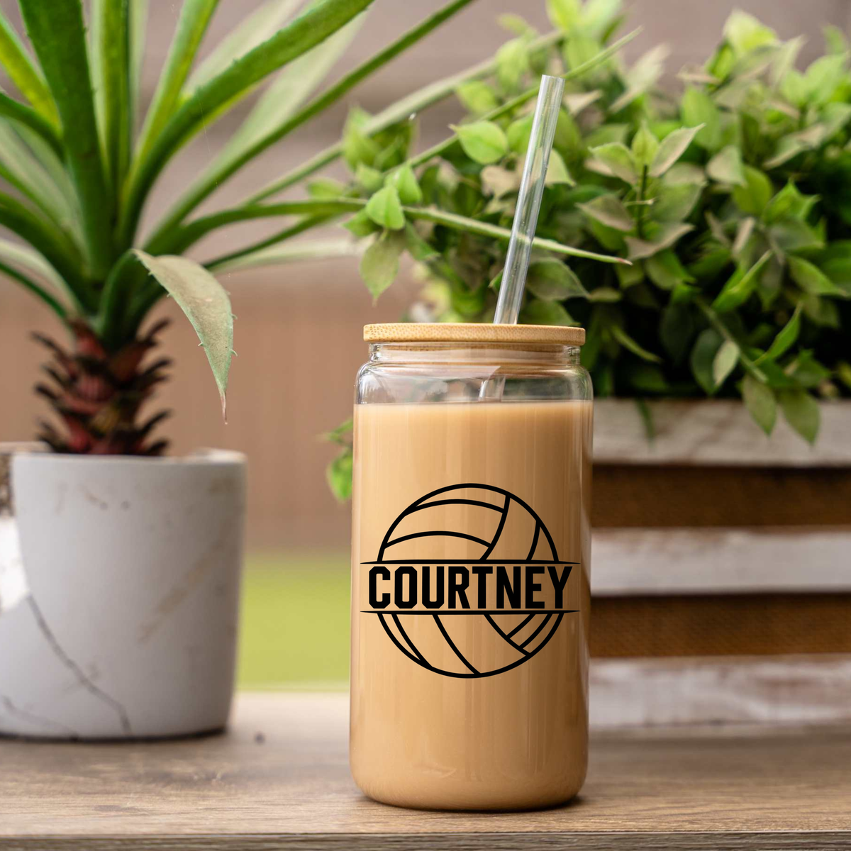 Personalized Volleyball Glass Tumbler
