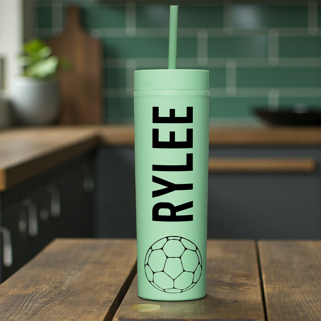 Personalized Soccer Tumbler, Custom Name Soccer Cup, Soccer Player Gift, Sports Tumbler, Soccer Team Gift, Personalized Athlete Cup