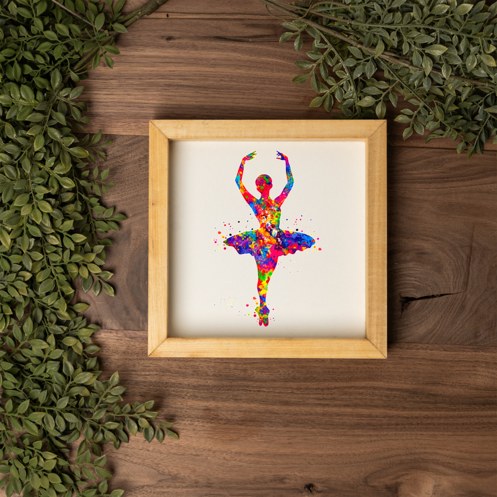 Ballerina Wall Art, Colorful Ballet Dancer Sign, Ballet Room Decor, Dancer Gift, Dance Studio Decor, Girls Ballet Bedroom Wall Art
