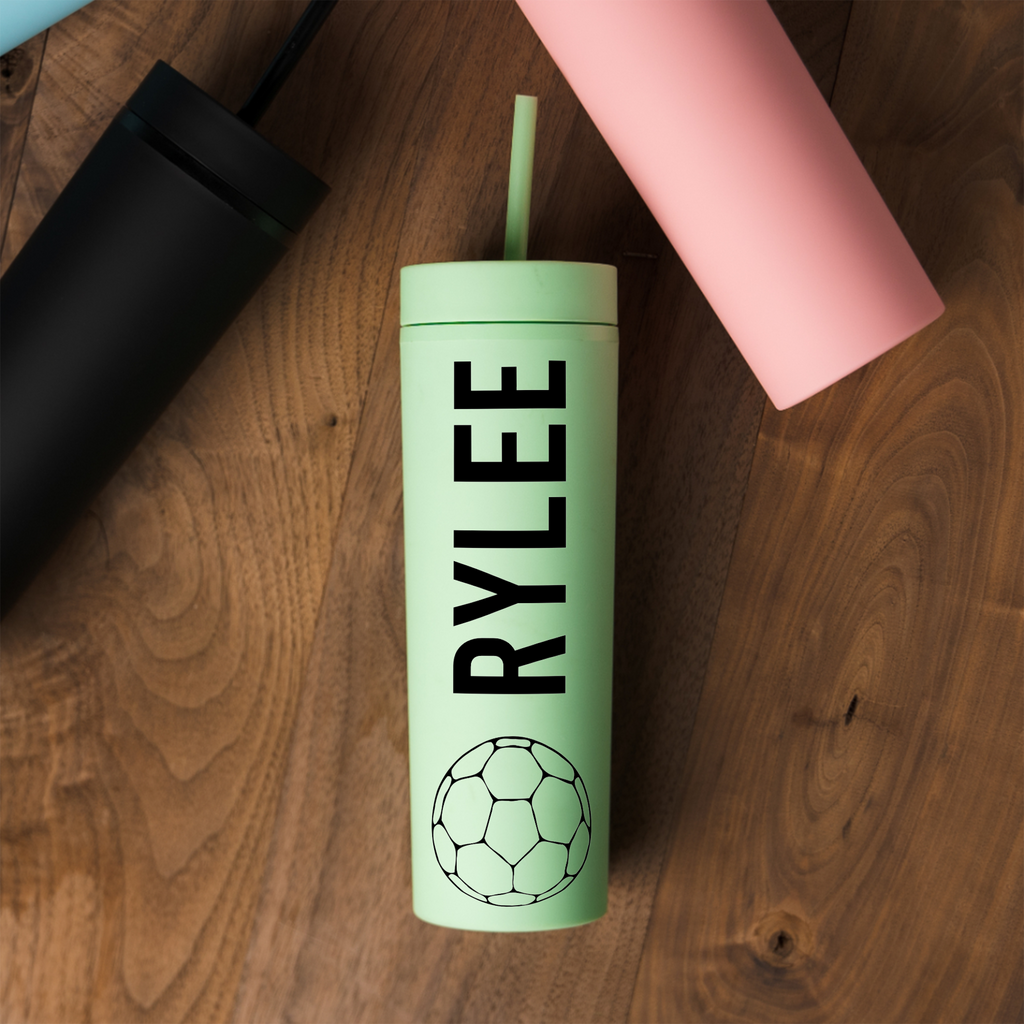 Personalized Soccer Tumbler, Custom Name Soccer Cup, Soccer Player Gift, Sports Tumbler, Soccer Team Gift, Personalized Athlete Cup