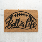 Football Ball Is Life Doormat, Football Welcome Mat, Game Day Porch Decor, Football Fan Gift, Sports Front Door Mat, Football Season Decor