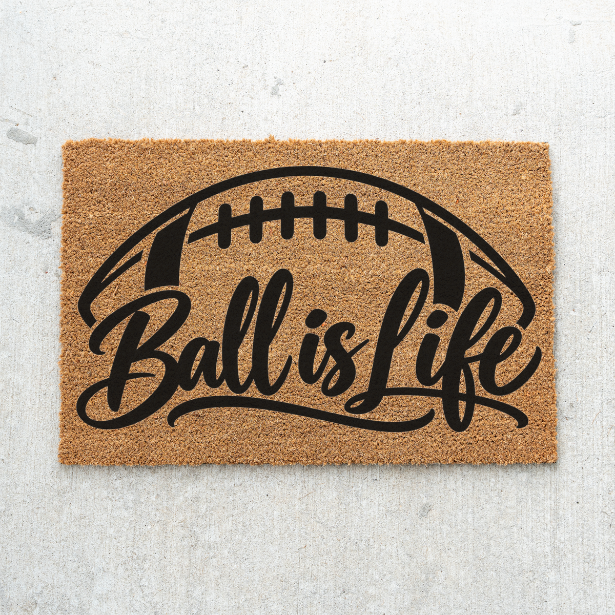 Football Ball Is Life Doormat, Football Welcome Mat, Game Day Porch Decor, Football Fan Gift, Sports Front Door Mat, Football Season Decor
