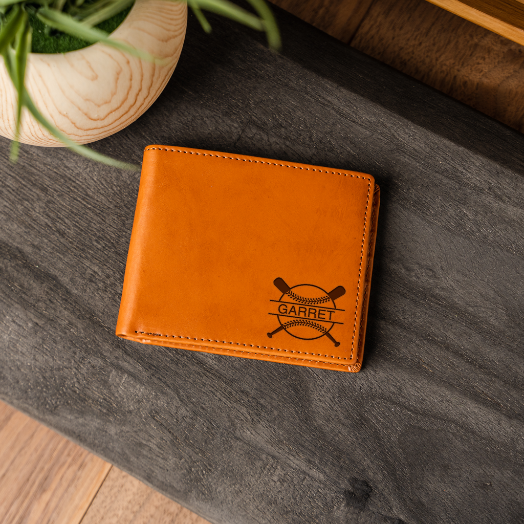Baseball Monogram Classic Leather Bifold Wallet