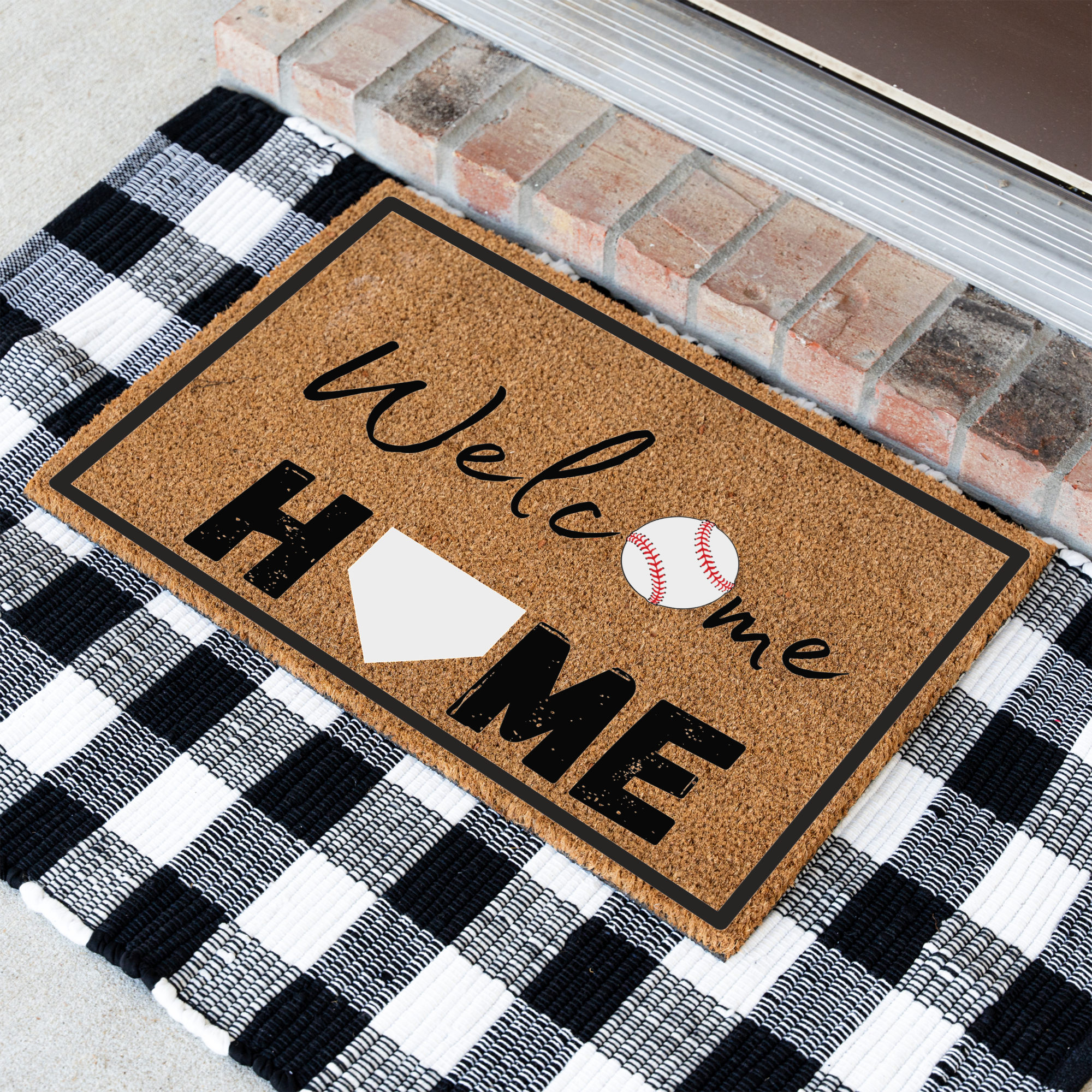 Welcome Home Baseball Doormat