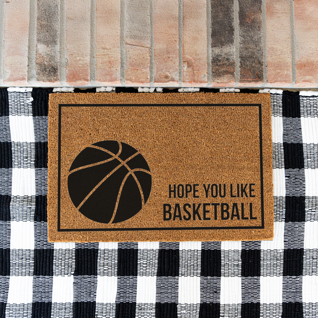 Basketball Doormat, Funny Basketball Welcome Mat, Hope You Like Basketball, Basketball Lover Gift, Sports Front Door Mat, Game Day Decor