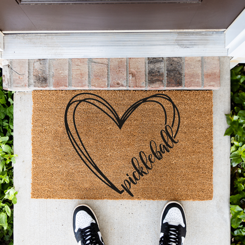 Pickleball Heart Coir Doormat