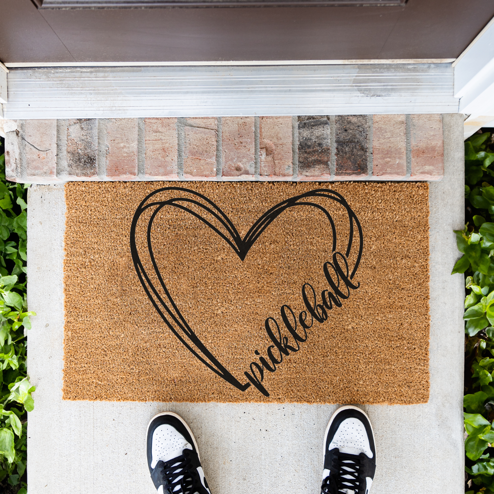 Pickleball Heart Coir Doormat
