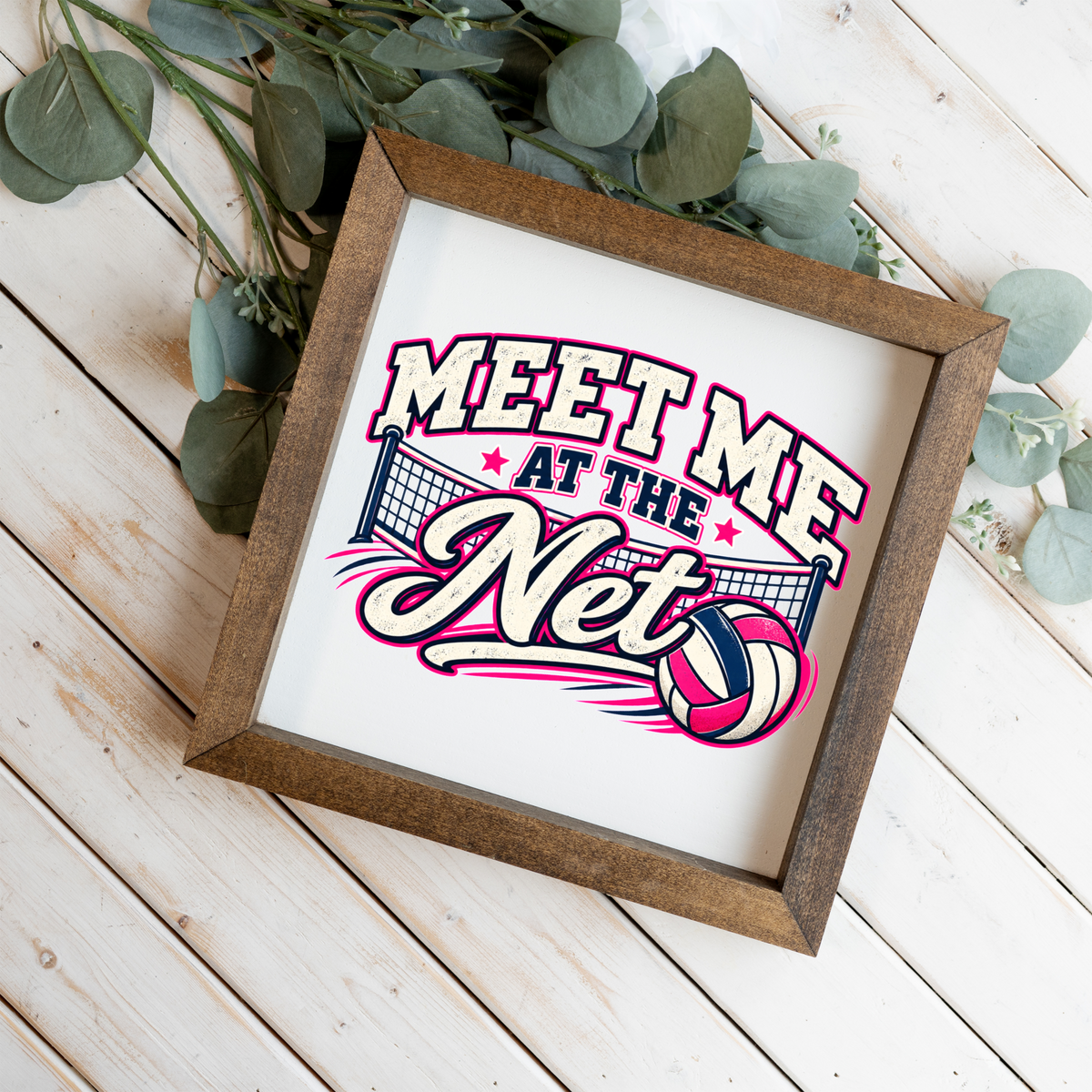 Meet Me at the Net Volleyball Sign, Volleyball Wall Art, Volleyball Player Gift, Girls Sports Room Decor, Volleyball Team Gift