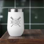 16oz Stainless Steel Baseball Monogram Wine Tumbler