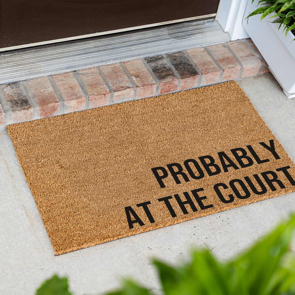 Probably at the Court Doormat, Funny Sports Doormat, Basketball Lover Welcome Mat, Athlete Gift, Basketball Family Front Door Mat, Sports De