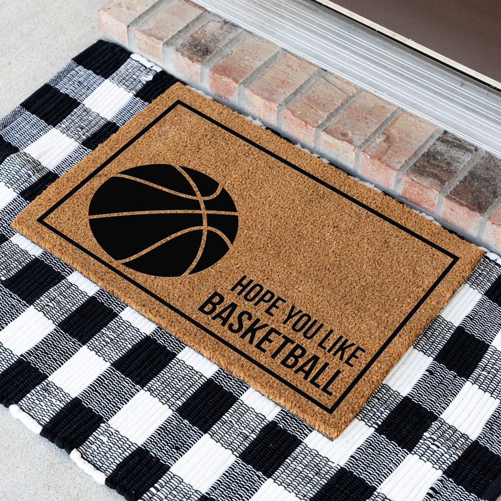 Basketball Doormat, Funny Basketball Welcome Mat, Hope You Like Basketball, Basketball Lover Gift, Sports Front Door Mat, Game Day Decor